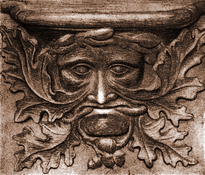 Etching_of_Vendome_Green_Man_misericord